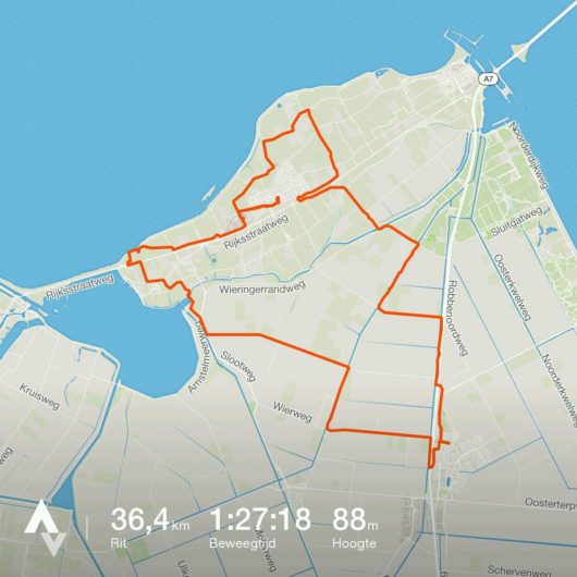 Fietsersroute van de Rabosponsorfietstocht